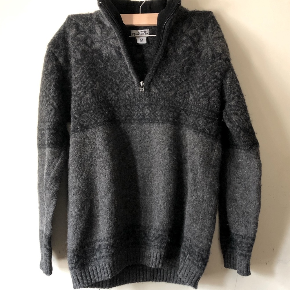 Obermeyer Mens 100% Wool 1/4 Zip Sweater | S/M